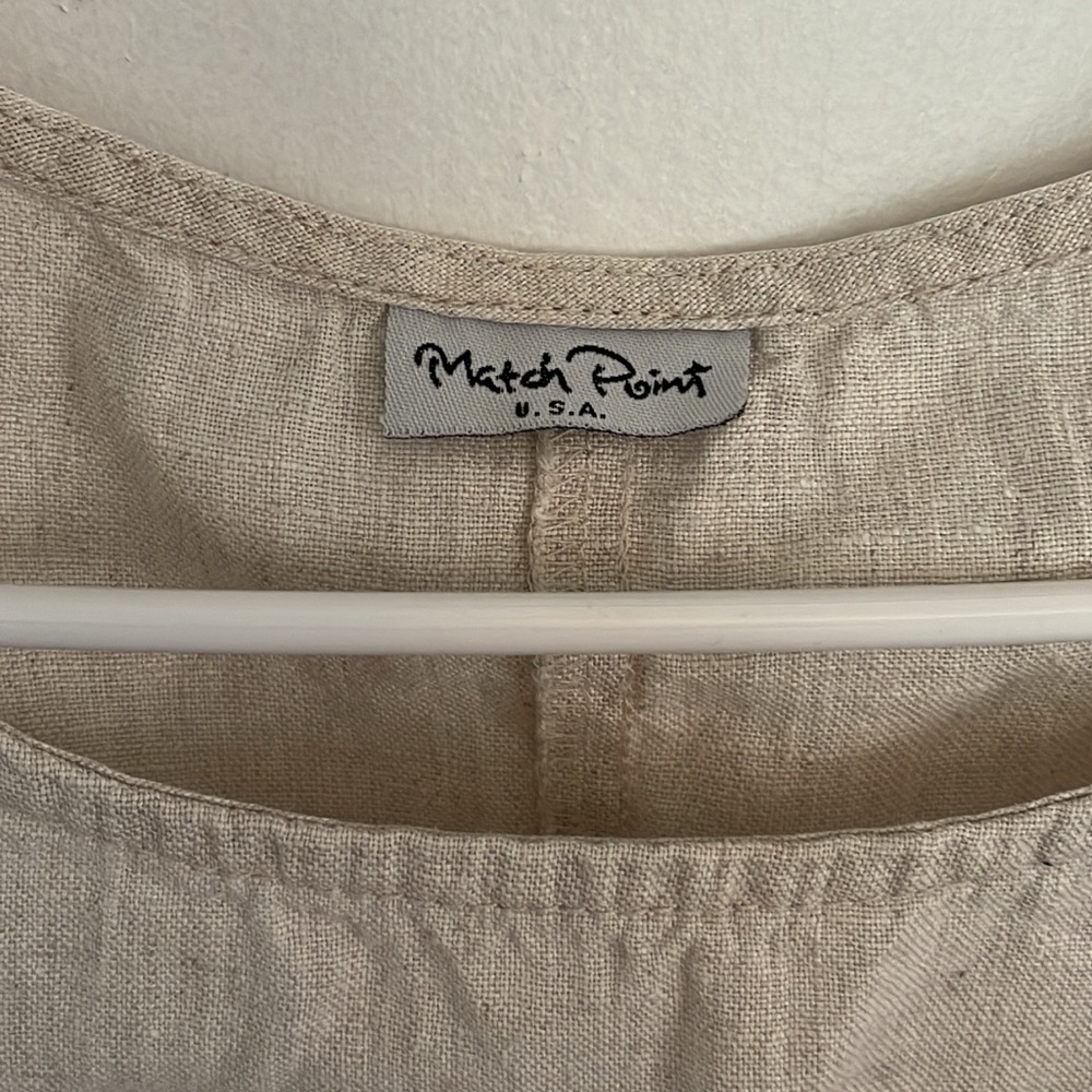 Match Point Linen Tank Top M - Picture 2 of 3